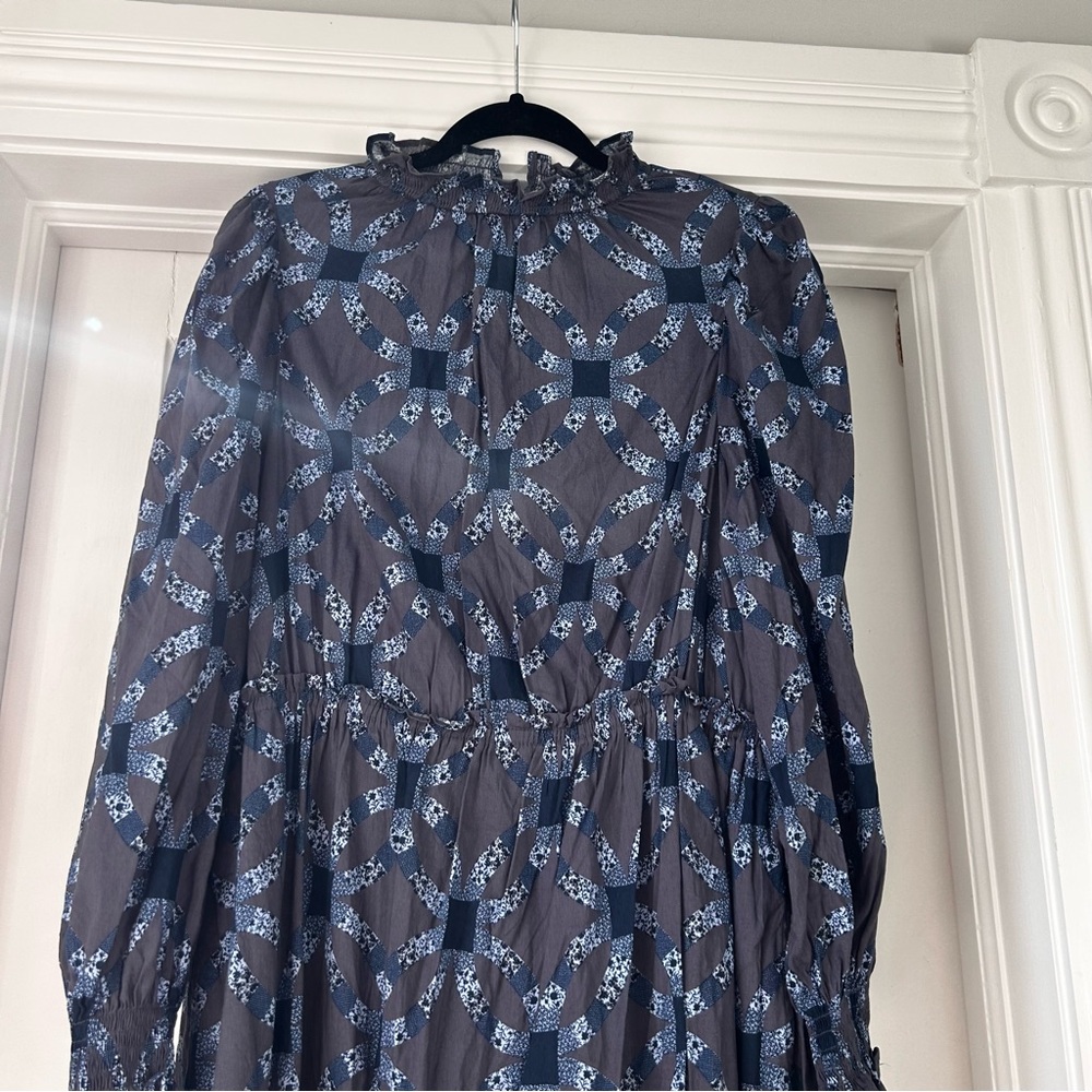 Universal Thread Women's Quilt Print Prairie High Collar Maxi Dress